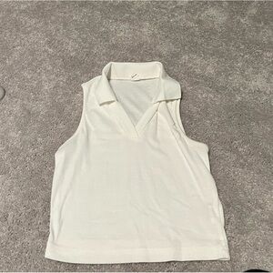 white collard crop top